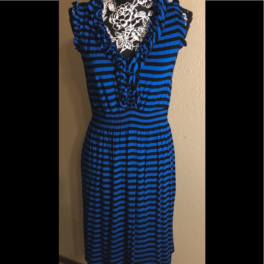Blue and black dress